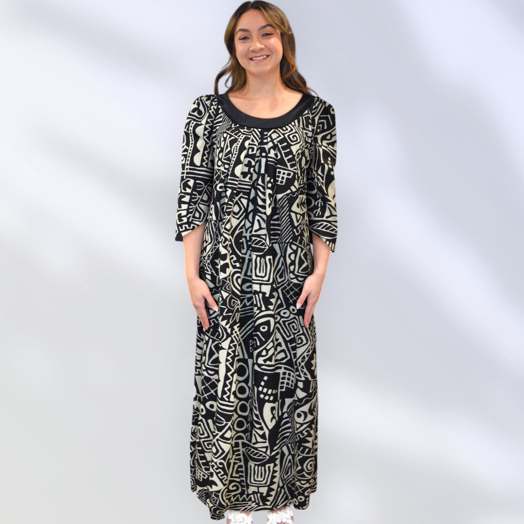 Midnight Tribal Muumuu Dress