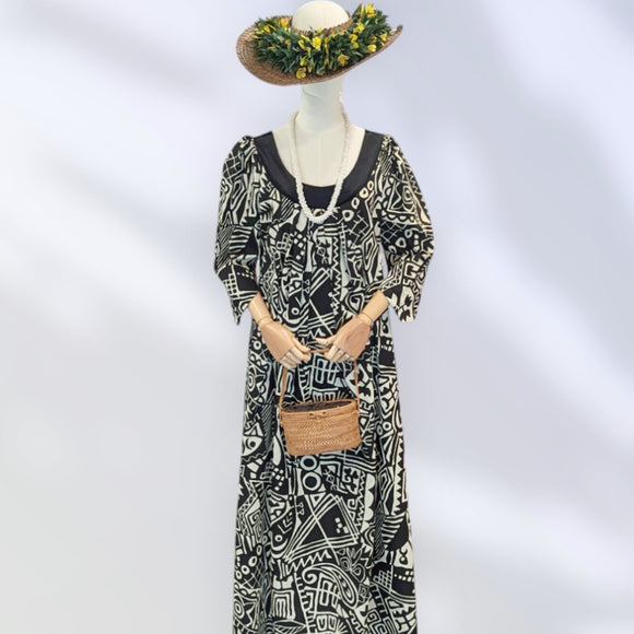 Midnight Tribal Muumuu Dress
