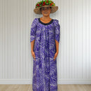Midnight Bloom Muumuu Dress Purple Leaf