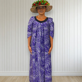 Midnight Bloom Muumuu Dress Purple Leaf