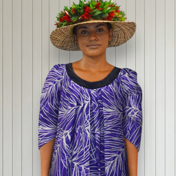 Midnight Bloom Muumuu Dress Purple Leaf