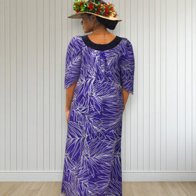 Midnight Bloom Muumuu Dress Purple Leaf