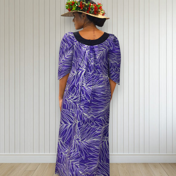 Midnight Bloom Muumuu Dress Purple Leaf
