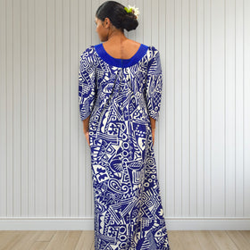 Midnight Blue Tapa Muumuu