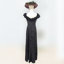 Midnight Elegance Hawaiian Dress – Ruffle