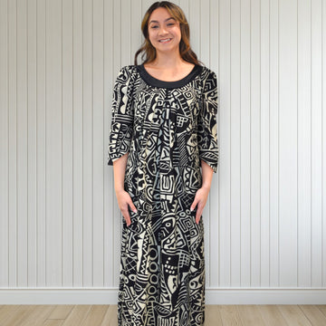 Midnight Tribal Muumuu Dress