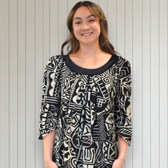 Midnight Tribal Muumuu Dress