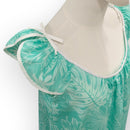 Hawaiian Muumuu Dress with Tropical Botanical Print – Mint Green 8421-4