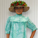 Mint Green HighNeck Muumuu Hibiscus