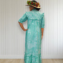 Mint Green HighNeck Muumuu Hibiscus
