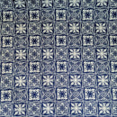 Navy Hawaiian Quilt Patch Fabric – Classic Island Tile Print Cotton-1