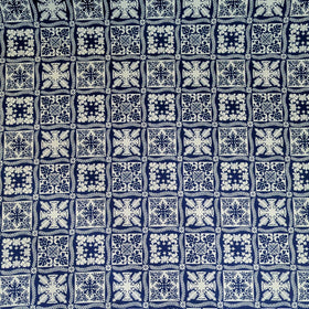 Navy Hawaiian Quilt Patch Fabric – Classic Island Tile Print Cotton