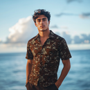 Old Vintage Style Hawaiian Print Shirt