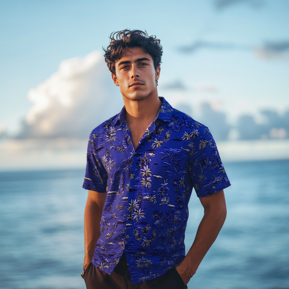 Old Vintage Style Hawaiian Print Shirt