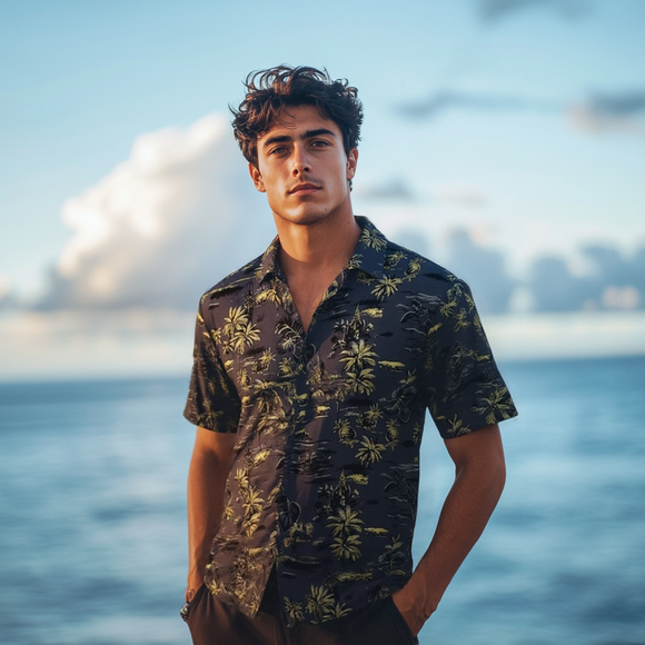 Old Vintage Style Hawaiian Print Shirt