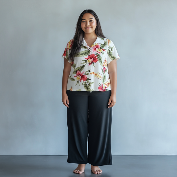 Orchid Floral Print Shirt  White