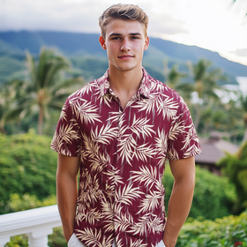 Original Print Vintage Style Hawaiian Shirt Red