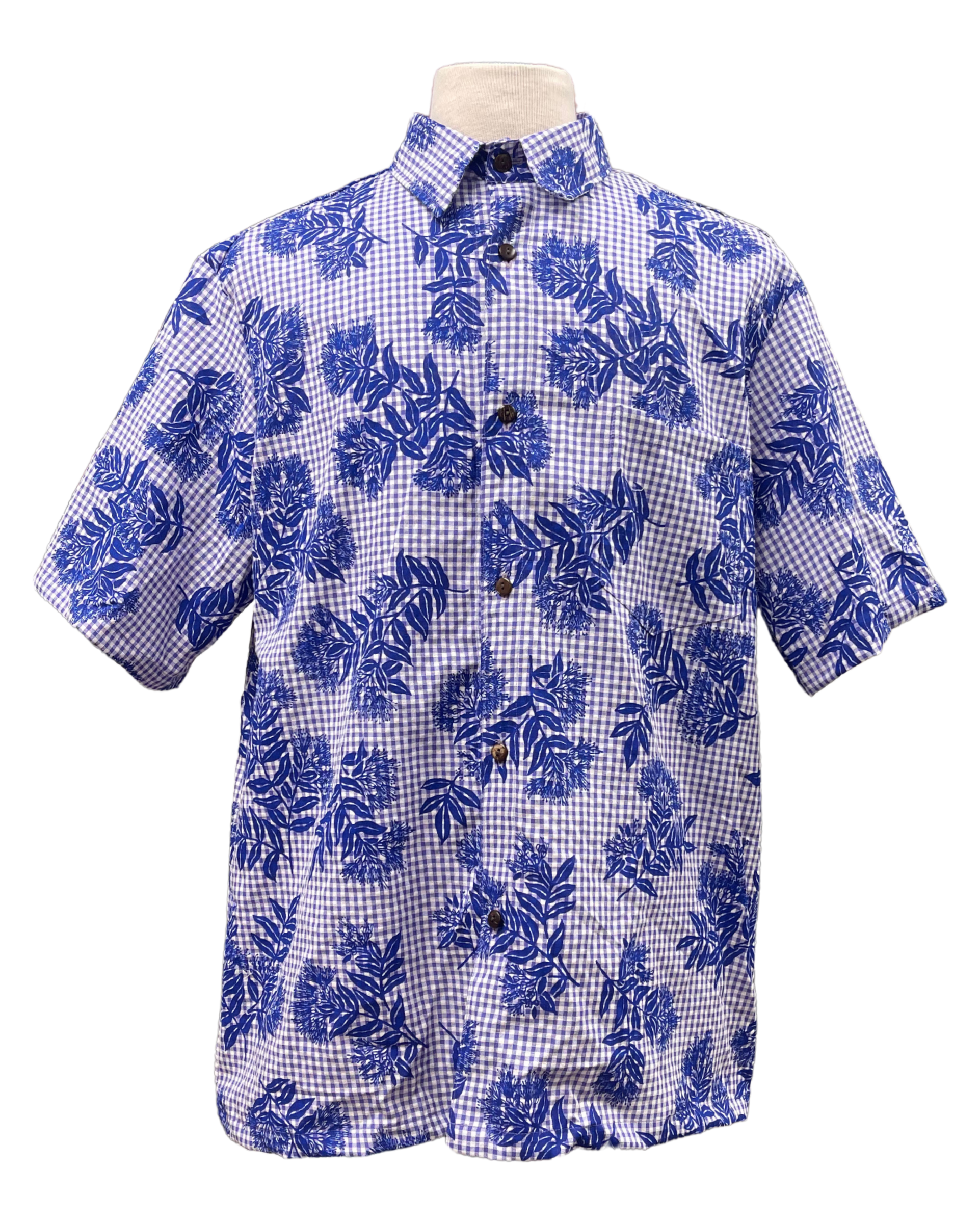 Mens Aloha Shirt l Violet Gingham