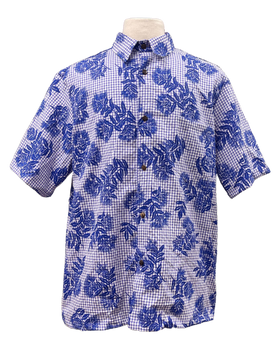 Mens Aloha Shirt l Violet Gingham