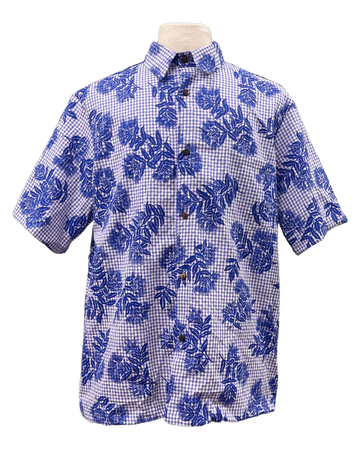 Mens Aloha Shirt l Violet Gingham