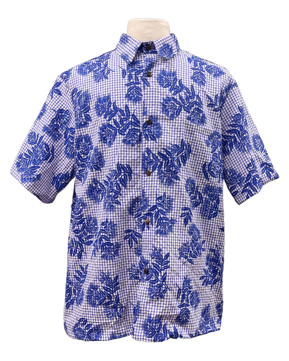 Mens Aloha Shirt l Violet Gingham