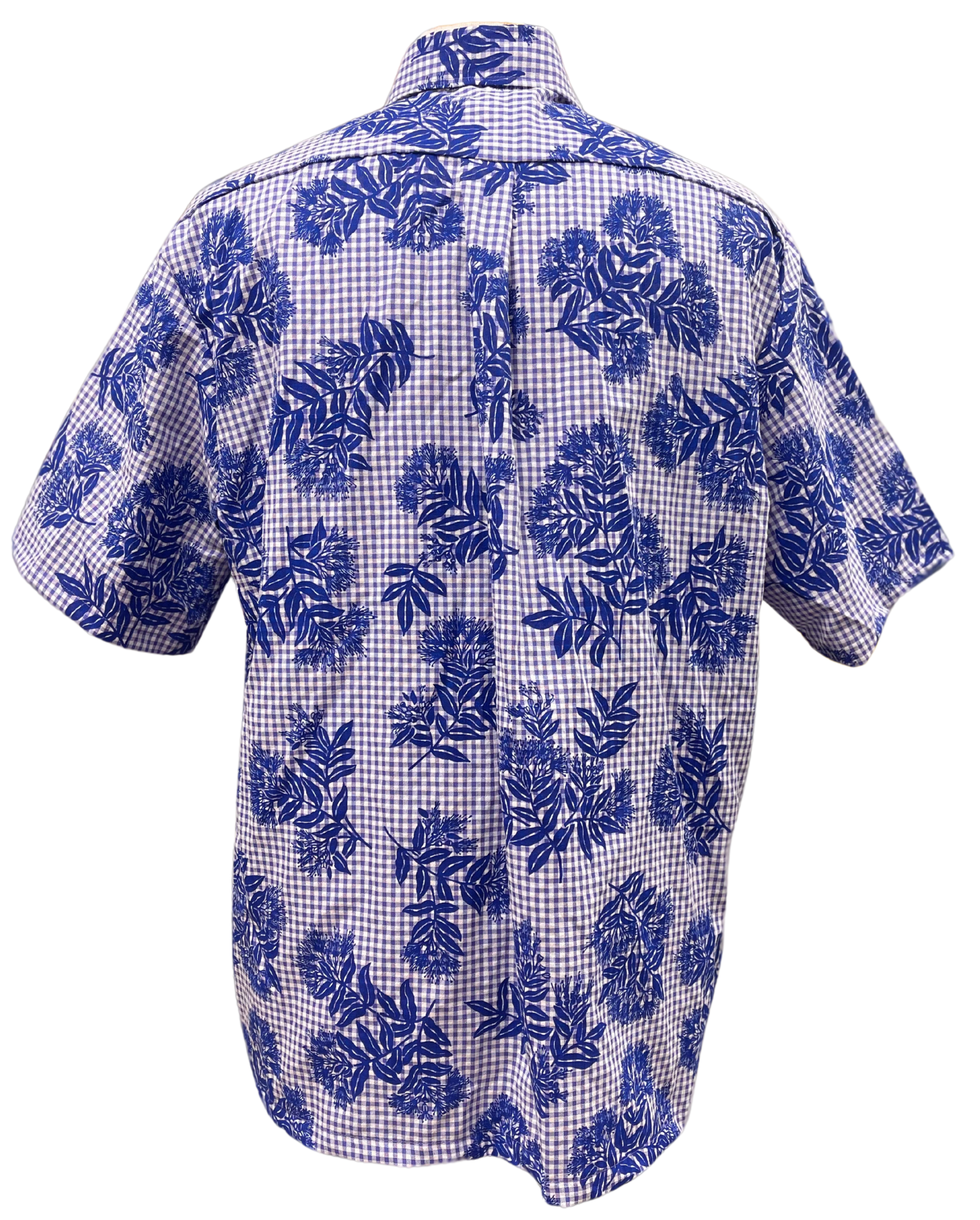 Mens Aloha Shirt Violet Gingham