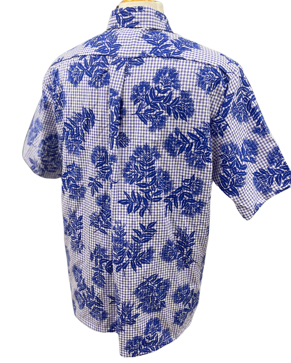 Mens Aloha Shirt Violet Gingham