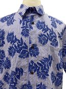 Mens Aloha Shirt Violet Gingham