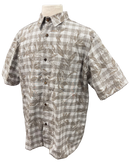 Gray Maile Puakenikeni on Gray Palaka Aloha Shirt - Gray 018-1