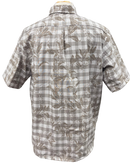 Gray Maile Puakenikeni on Gray Palaka Aloha Shirt - Gray 018-5