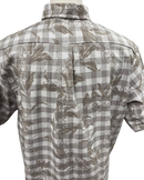 Gray Maile Puakenikeni on Gray Palaka Aloha Shirt - Gray 018-6