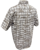 Gray Maile Puakenikeni on Gray Palaka Aloha Shirt - Gray 018-4