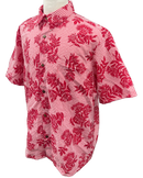 Mens Aloha Shirt Hand Printed Red 