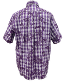 Mens Aloha Shirt Hand Printed Purple