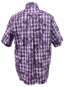 Mens Aloha Shirt Hand Printed Purple