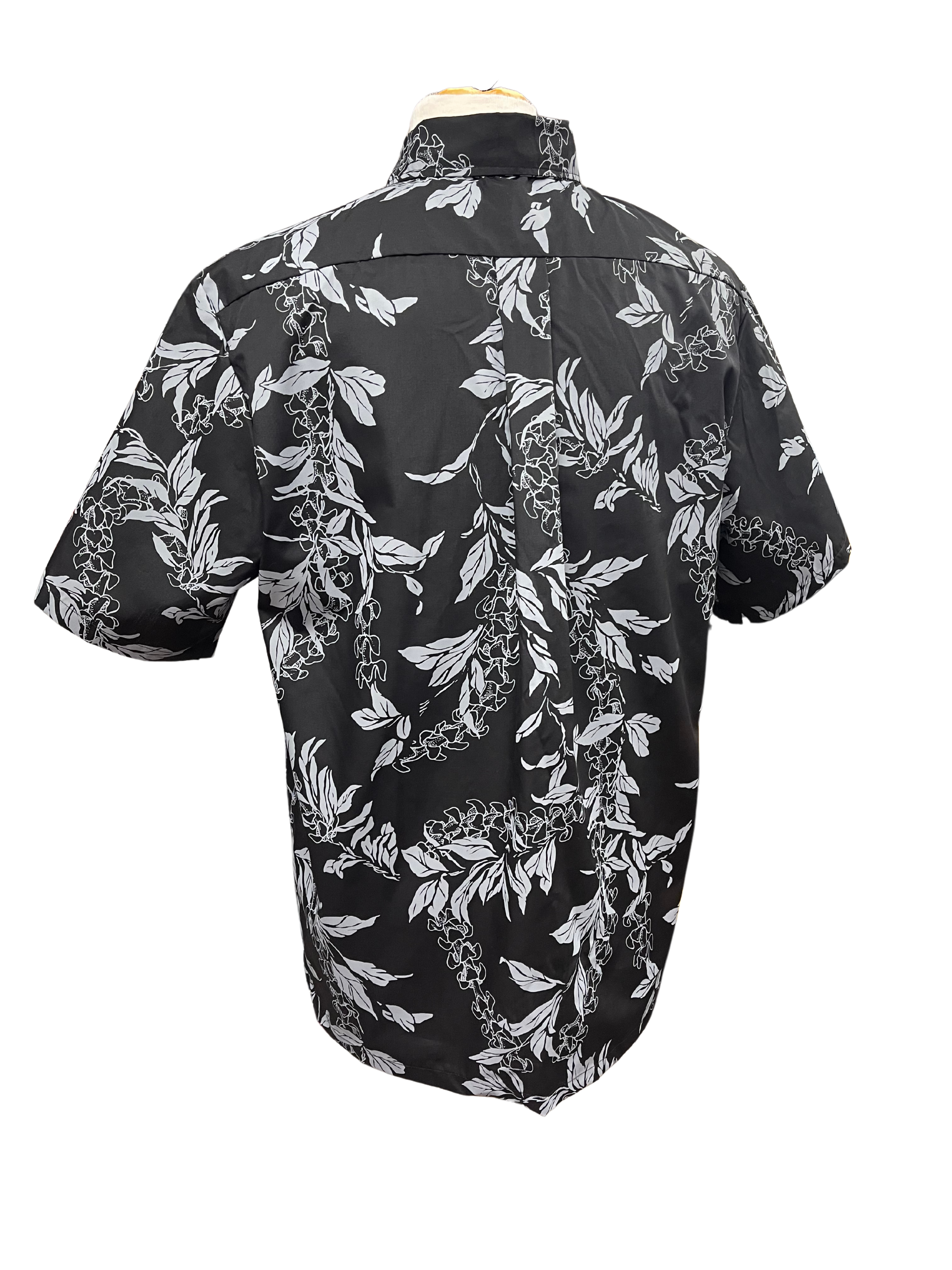 Mens Aloha Shirt l Hand Printed Black
