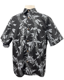 Mens Aloha Shirt l Hand Printed Black