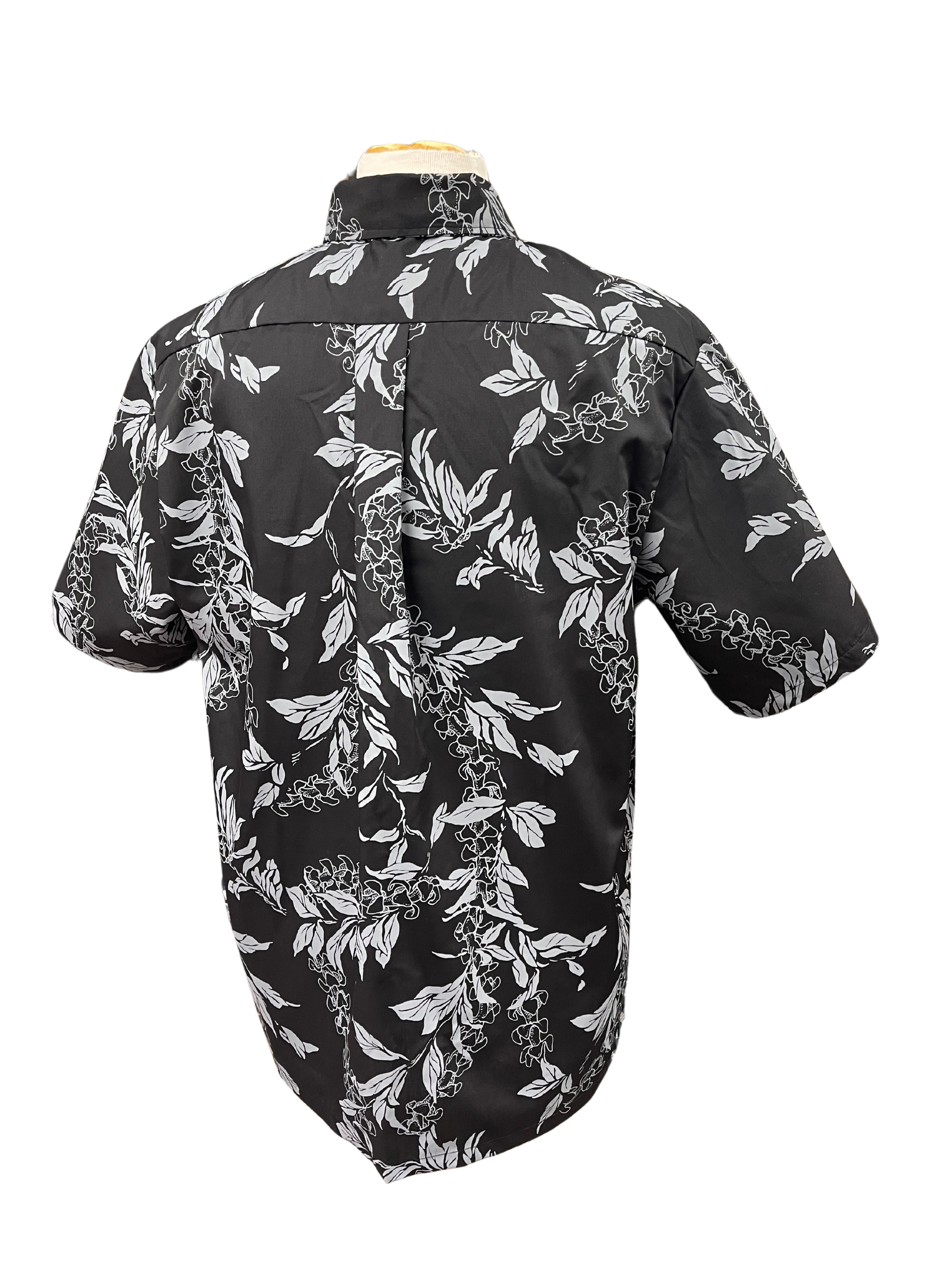 Mens Aloha Shirt l Hand Printed Black