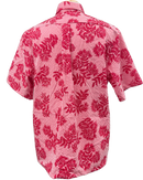 Mens Aloha Shirt Hand Printed Red 