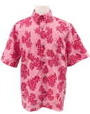 Mens Aloha Shirt Hand Printed Red 