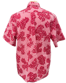 Mens Aloha Shirt Hand Printed Red 