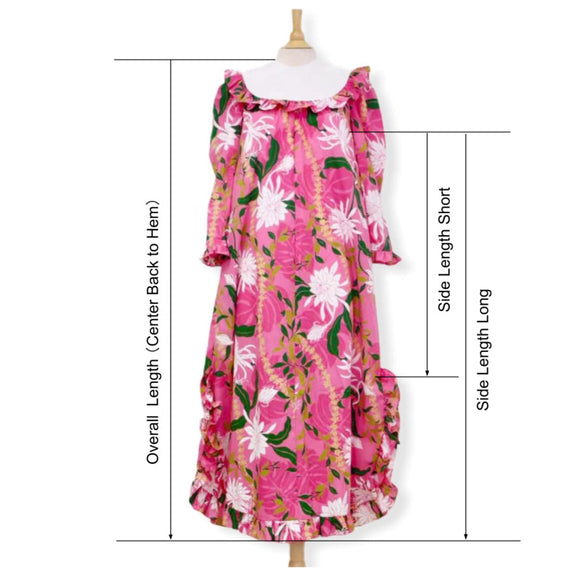 White Long Sleeve Traditional Muumuu Dress - Ceres 464