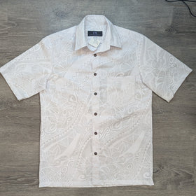 White Hawaiian Shirts | Tapa Hibisucus 018