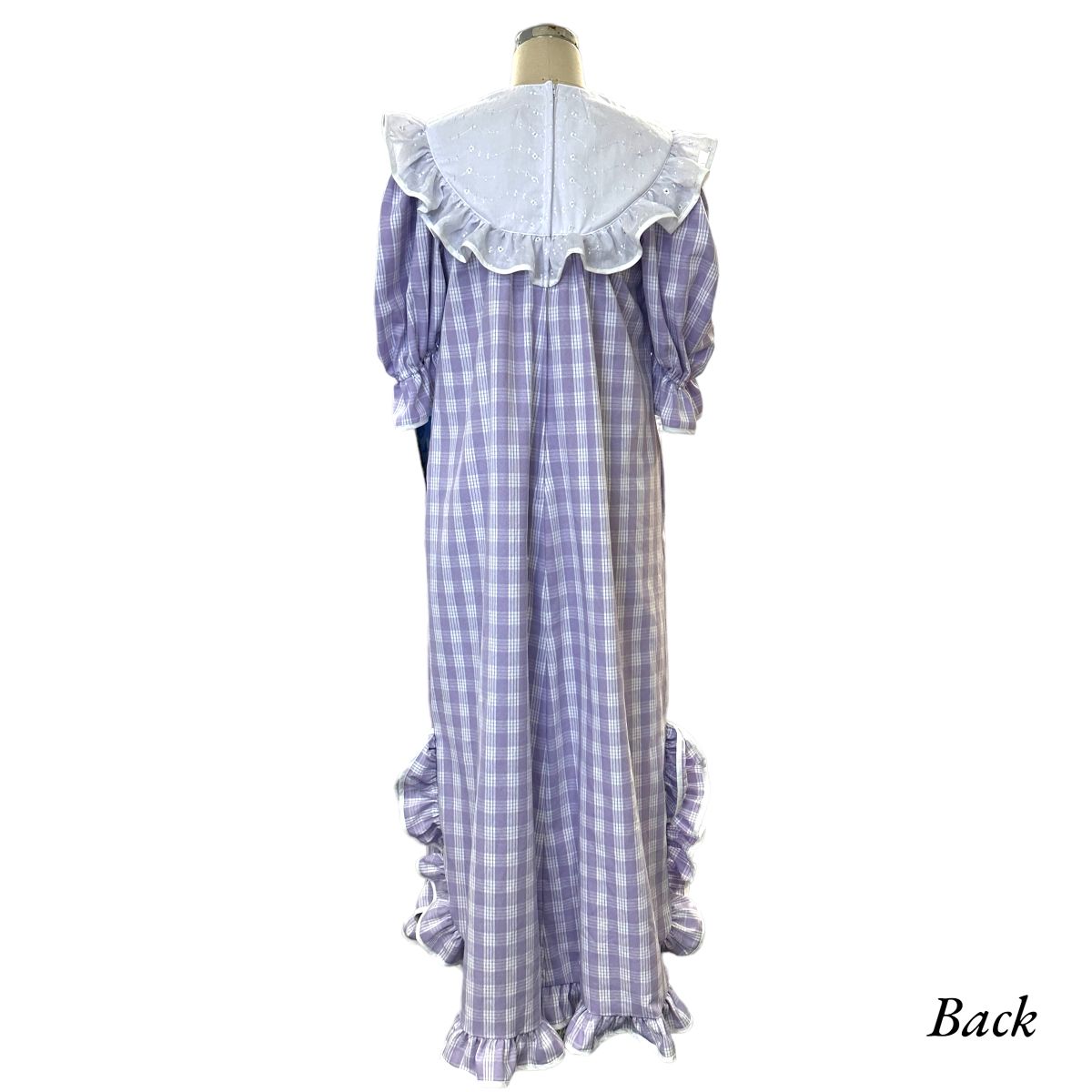 Lavender Palaka Traditional Muumuu Dress 464 - 0