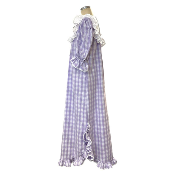 Lavender Palaka Traditional Muumuu Dress
