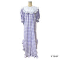 Lavender Palaka Traditional Muumuu Dress 464
