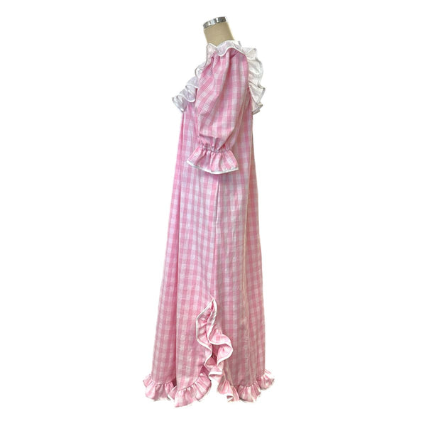 Pink Palaka Short Sleeve Muumuu Dress