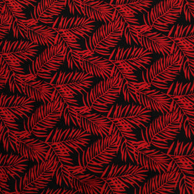 Palm Leaf Comfortable Red Rayon Hawaiian Fabric