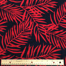 Palm Leaf Comfortable Red Rayon Hawaiian Fabric-2