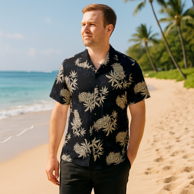 Pineapple Vintage Rayon Hawaiian Shirt